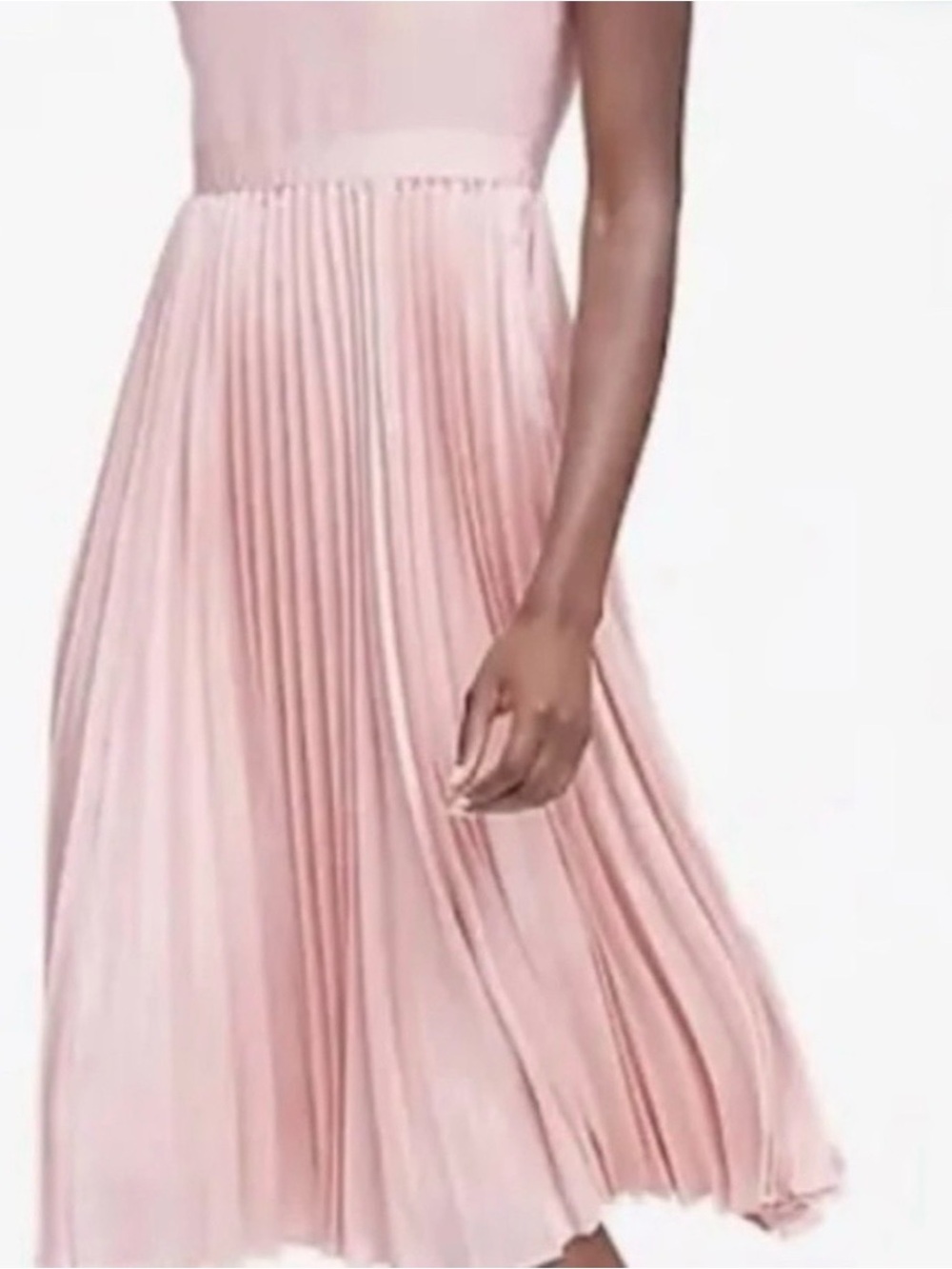 Banana Republic Pleated V-Neck Midi Dress in Dusty Rose